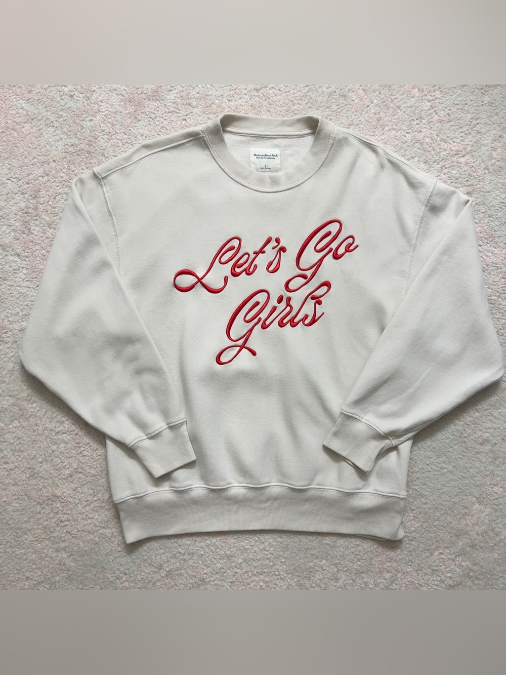Abercrombie & Fitch Cream Crewneck Sweatshirt “Let's Go Girls”